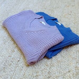 H&M Baby Purple(S size) and Blue(M size)Knit Sweaters. New